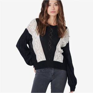 Saltwater Luxe Black and Cream Pullover
